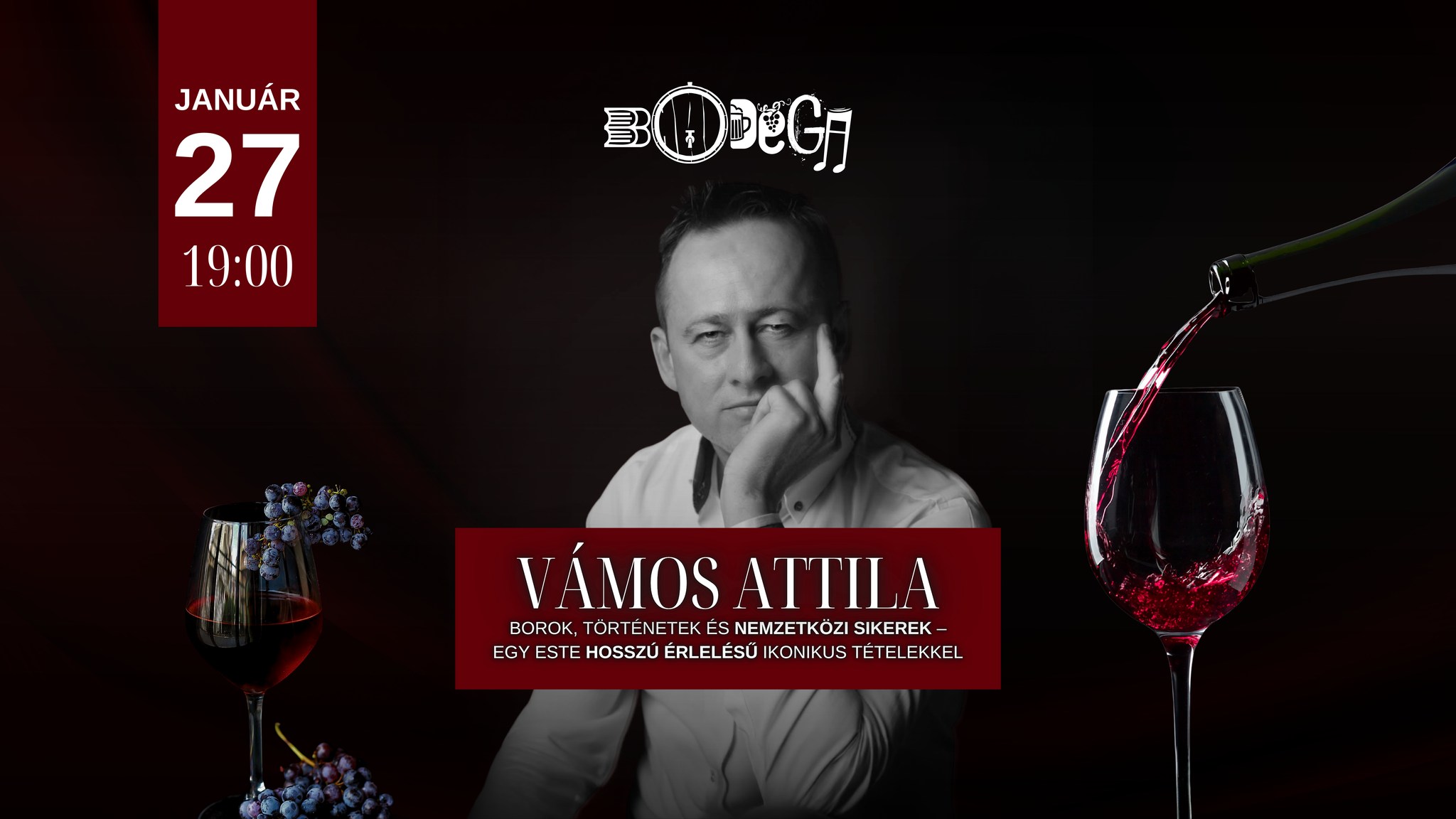 Vámos Attila wine tasting at Bodega Oradea aged wines event
